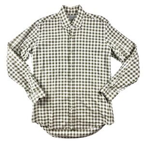 Ledbury Tailored Fit Dress Shirt Men 16 Green Plaid Long Sleeve Old Money Preppy
